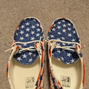 Starry Blue and Red Ladies Shoes